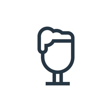 bira vektör simgesi. Kurgulanabilir bira vuruşu. bira lineer sembolü web ve mobil uygulamalarda, logoda, yazdırma ortamında kullanılır. İnce çizgili çizim. Vektör izole çizimi.