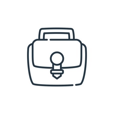 Portföy vektör simgesi. Portföy düzenlenebilir felç. Web ve mobil uygulamalarda, logoda ve yazılı medyada kullanılmak üzere portföy doğrusal sembolü. İnce çizgili çizim. Vektör izole çizimi.