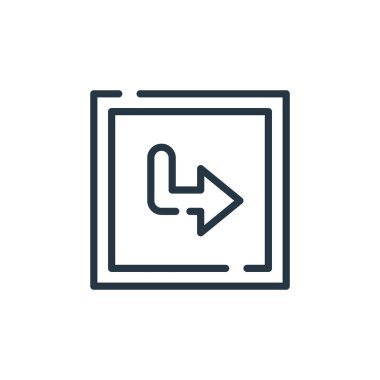 Sonraki vektör simgesi. Bir sonraki yenilebilir vuruş. Web ve mobil uygulamalarda kullanmak için bir sonraki doğrusal sembol, logo, yazdırma ortamı. İnce çizgili çizim. Vektör izole çizimi.