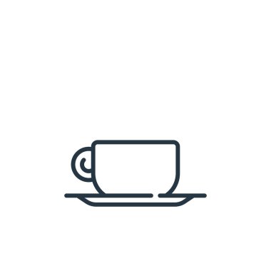 Kap vektör simgesi. Kurgulanabilir kalp krizi. Web ve mobil uygulamalarda, logoda, yazdırma ortamında kullanmak için kupa doğrusal sembolü. İnce çizgili çizim. Vektör izole çizimi.