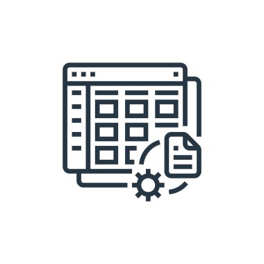 yönetim vektör simgesi. Yönlendirilebilir felç. Web ve mobil uygulamalarda kullanım için yönetim lineer sembolü, logo, yazdırma medyası. İnce çizgili çizim. Vektör izole çizimi.