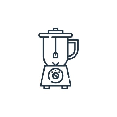 Blender vektör simgesi. Düzenlenebilir inme. Web ve mobil uygulamalarda kullanmak için blender doğrusal sembolü, logo, yazdırma ortamı. İnce çizgili çizim. Vektör izole çizimi.