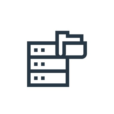 veri aktarım vektör simgesi. veri transferi düzenlenebilir vuruş. Web ve mobil uygulamalarda kullanmak için veri transferi lineer sembolü, logo, yazdırma ortamı. İnce çizgili çizim. Vektör izole çizimi.