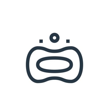 sabun vektör simgesi. pembe dizi inmesi. İnternet ve mobil uygulamalarda kullanım için sabun lineer sembolü, logo, yazdırma medyası. İnce çizgili çizim. Vektör izole çizimi.