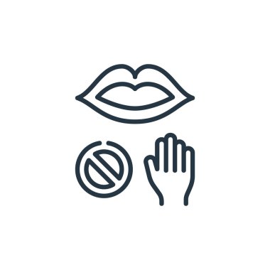 Vektör simgesinden uzak dur. Düzenlenebilir felçten kaçınmak. Web ve mobil uygulamalarda, logoda ve yazılı medyada kullanım için doğrusal sembollerden kaçının. İnce çizgili çizim. Vektör izole çizimi.