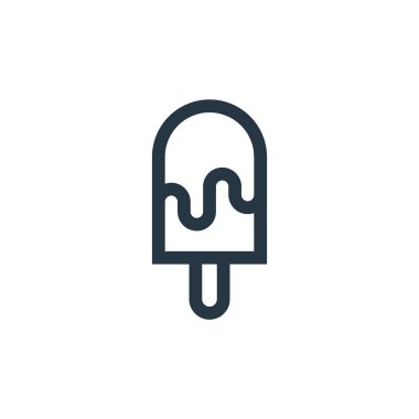 Buzlu çubuk vektör simgesi. Buzlu çubuk kurgulanabilir felç. Web ve mobil uygulamalarda, logoda ve yazılı medyada kullanmak için çubuk çubuk doğrusal simgesi. İnce çizgili çizim. Vektör izole çizimi.