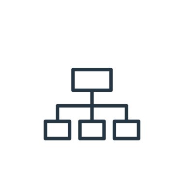 hiyerarşik yapı vektör simgesi. hiyerarşik yapı düzenlenebilir vuruş. hiyerarşik yapı lineer sembolü web ve mobil uygulamalar, logo, yazdırma medyası için. İnce çizgili çizim. Vektör izole çizimi.