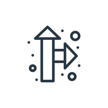 Yön ok vektör simgesi. Yön değiştirilebilir ok darbesi. Web ve mobil uygulamalarda kullanmak için ok doğrusal sembolü, logo, yazdırma ortamı. İnce çizgili çizim. Vektör izole çizimi.