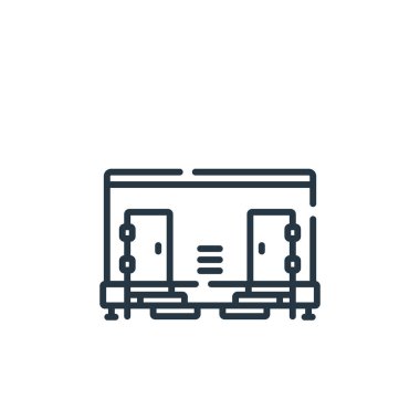 Tuvalet vektörü simgesi. Tuvalet felci. İnternet ve mobil uygulamalarda, logoda ve yazılı medyada kullanım için klozet doğrusal sembolü. İnce çizgili çizim. Vektör izole çizimi.