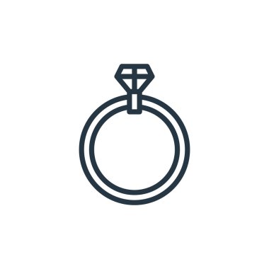 Halka vektör simgesi. Yüzük değiştirilebilir felç. ağ ve mobil uygulamalarda, logoda, yazdırma ortamında kullanmak için doğrusal halka sembolü. İnce çizgili çizim. Vektör izole çizimi.