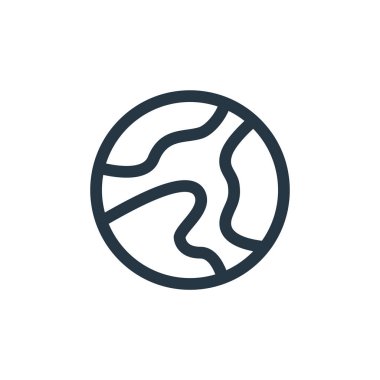 Toprak vektör simgesi. Toprak inme inmesi. İnternet ve mobil uygulamalarda, logoda ve yazılı medyada kullanım için toprak doğrusal sembolü. İnce çizgili çizim. Vektör izole çizimi.