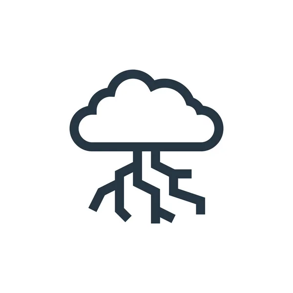 Thunderstorm Vector Icon Thunderstorm Editable Stroke Thunderstorm Linear Symbol Use — Stock Vector