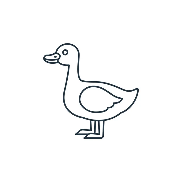 Duck Vector Icon Duck Editable Stroke Duck Linear Symbol Use — Stock Vector