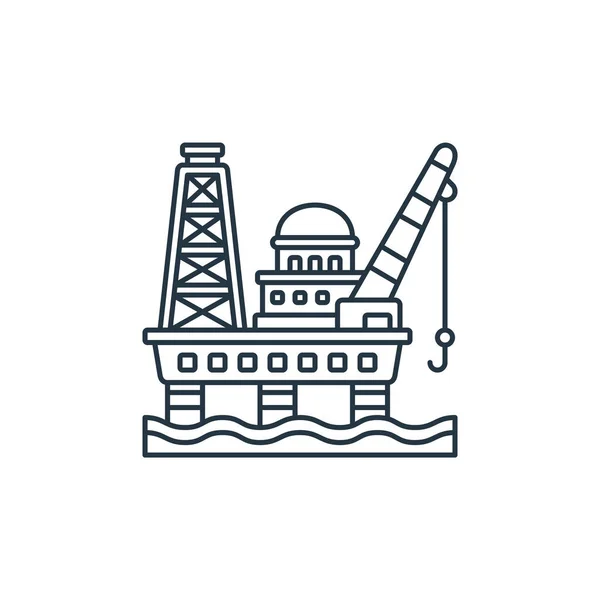 Ölplattform Vektor Symbol Ölplattform Editierbar Schlaganfall Ölplattform Lineares Symbol Für — Stockvektor
