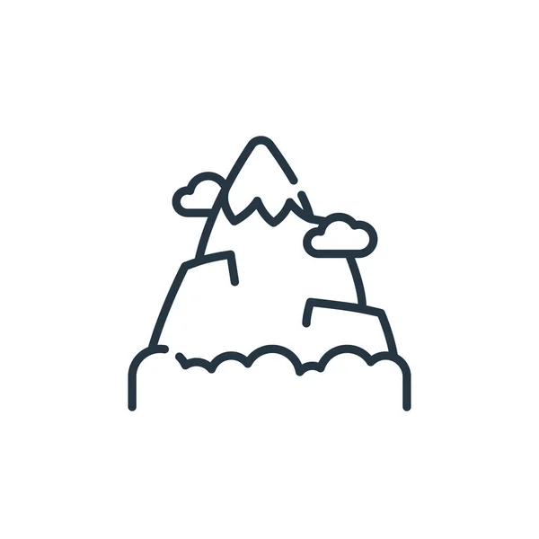 マウンテン ベクトル アイコン 山の編集ストローク Webやモバイルアプリ 印刷メディアで使用するための山の線形シンボル 細い線のイラスト ベクトル絶縁外形図面 — ストックベクタ