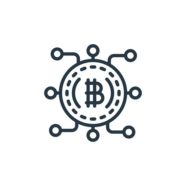 Ikona Wektora Bitcoina Edytowalny Skok Bitcoina Bitcoin Liniowy Symbol Stosowania — Wektor stockowy