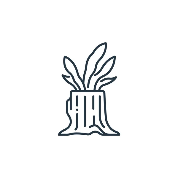 Иконка Вектора Пня Дерева Редактируемый Удар Пнем Дерева Линейный Символ — стоковый вектор