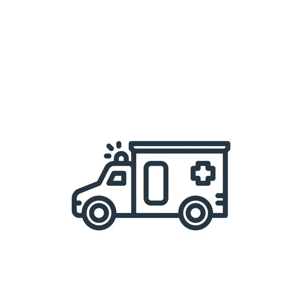 Icono Vector Ambulancia Accidente Cerebrovascular Editable Ambulancia Símbolo Lineal Ambulancia — Vector de stock