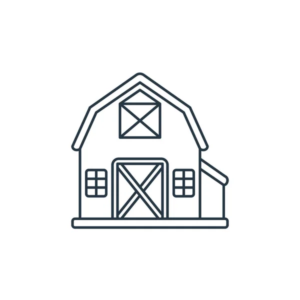 Barn Vector Icon Barn Editable Stroke Barn Linear Symbol Use — Stock Vector