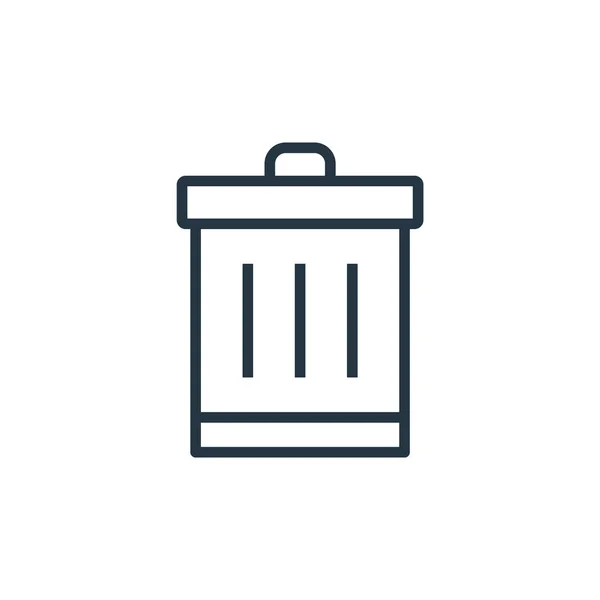 ゴミ箱のアイコンだ ゴミ箱編集可能なストローク Webおよびモバイルアプリ 印刷メディアで使用するためのゴミ箱の線形シンボル 細い線のイラスト ベクトル絶縁外形図面 — ストックベクタ