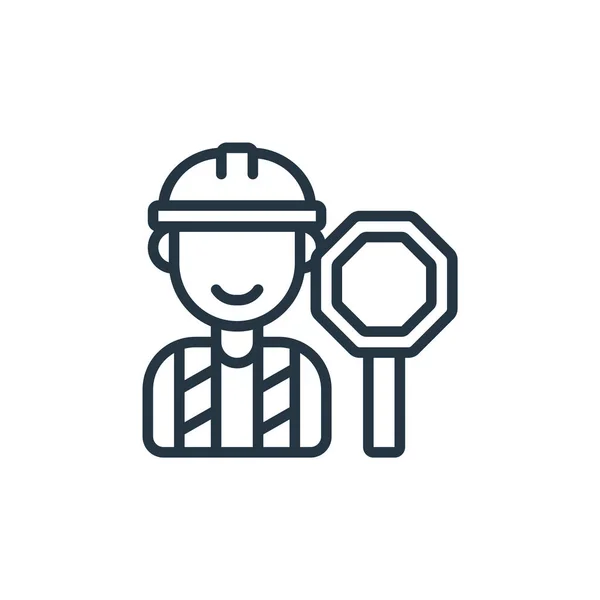 Construction Worker Vector Icon Construction Worker Editable Stroke Construction Worker — Stock Vector