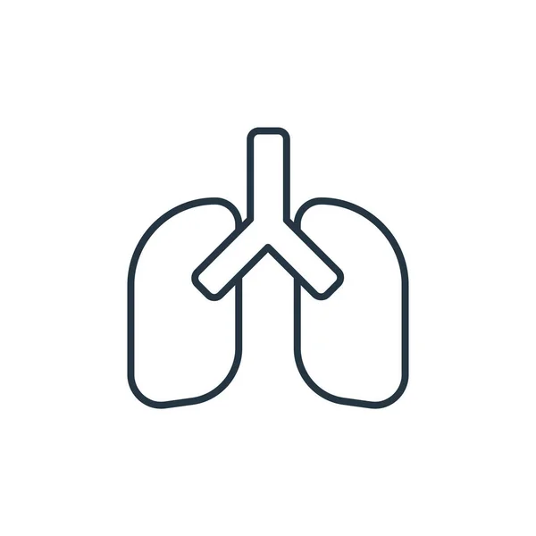 Lungs Vector Icon Lungs Editable Stroke Lungs Linear Symbol Use — Stock Vector