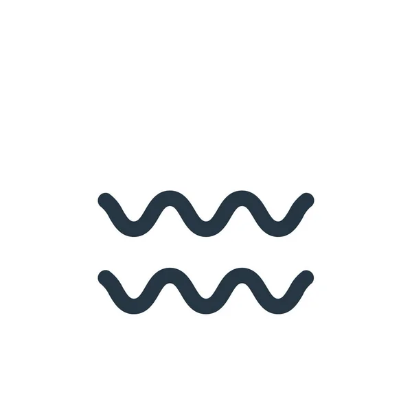 波ベクトルのアイコン 編集可能なストロークを振って Webやモバイルアプリ 印刷メディアで使用するための波線型記号 細い線のイラスト ベクトル絶縁外形図面 — ストックベクタ