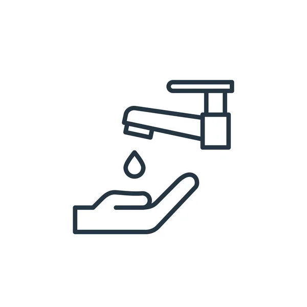 Hand Wassen Vector Pictogram Handwas Aanpasbare Slag Hand Wassen Lineair — Stockvector