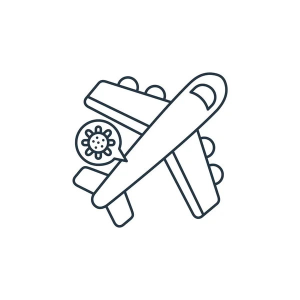 Ikona Wektora Samolotu Edytowalny Skok Samolotu Symbol Liniowy Samolotu Stosowania — Wektor stockowy