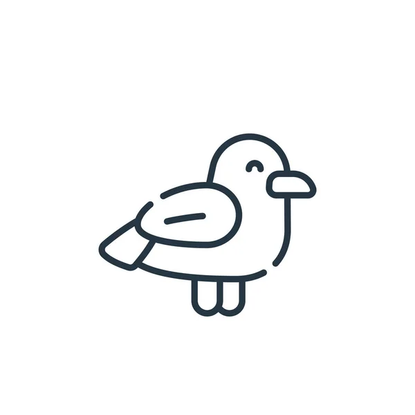 Seagull Vector Icon Seagull Editable Stroke Seagull Linear Symbol Use — Stock Vector