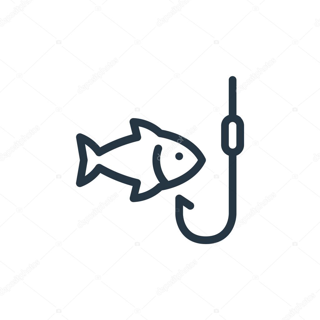 fishing vector icon. fishing editable stroke. fishing linear symbol for use on web and mobile apps, logo, print media. Thin line illustration. Vector isolated outline drawing.