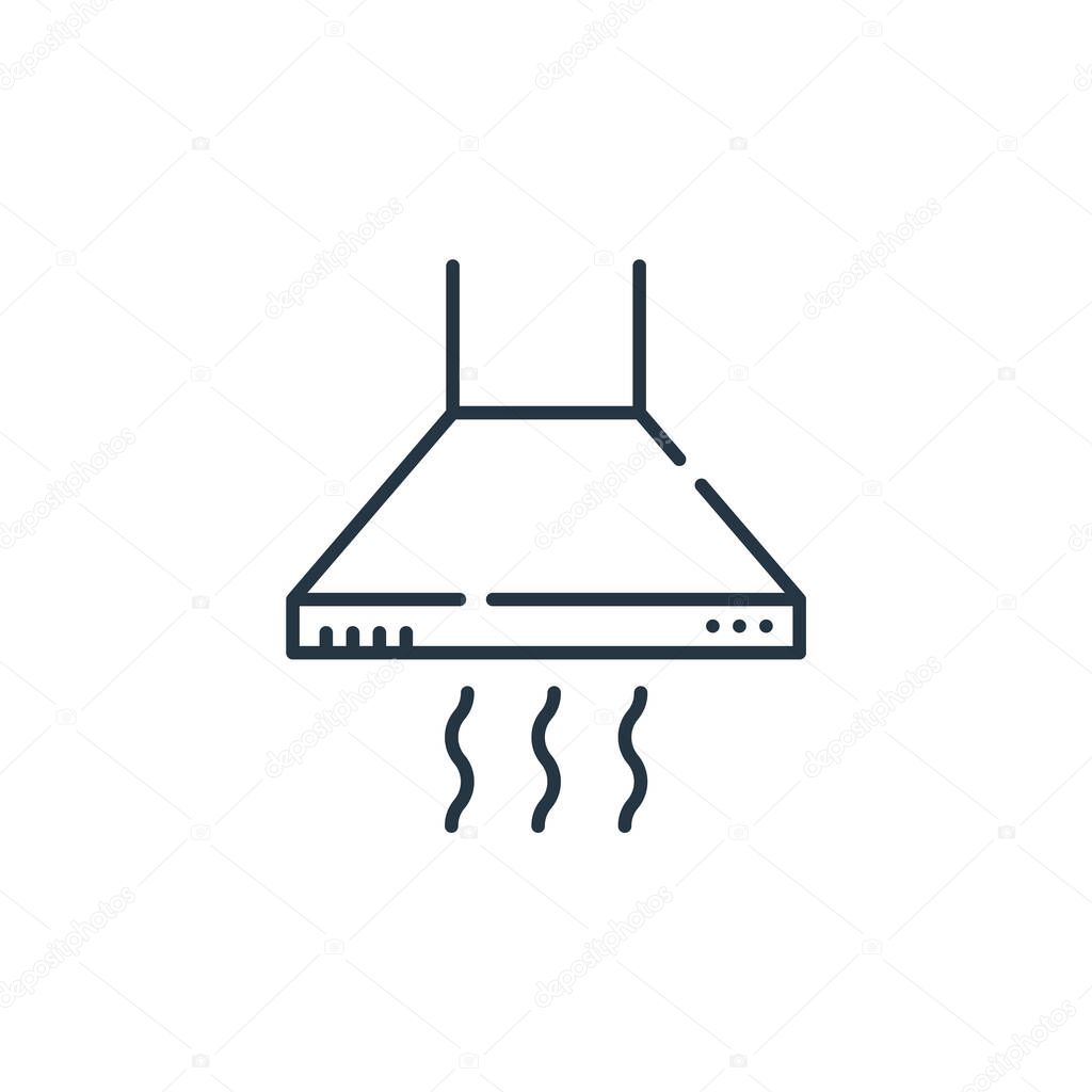 extractor hood vector icon. extractor hood editable stroke. extractor hood linear symbol for use on web and mobile apps, logo, print media. Thin line illustration. Vector isolated outline drawing.