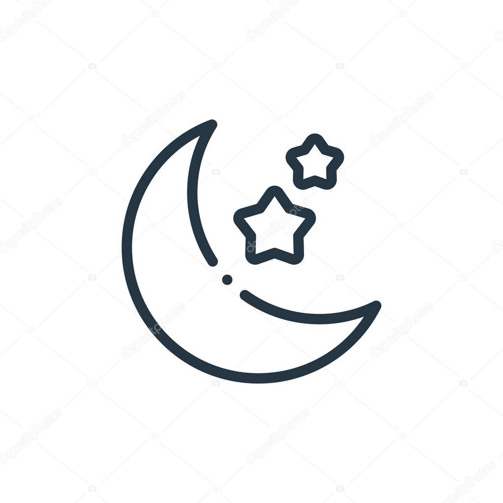 moon vector icon. moon editable stroke. moon linear symbol for use on web and mobile apps, logo, print media. Thin line illustration. Vector isolated outline drawing.