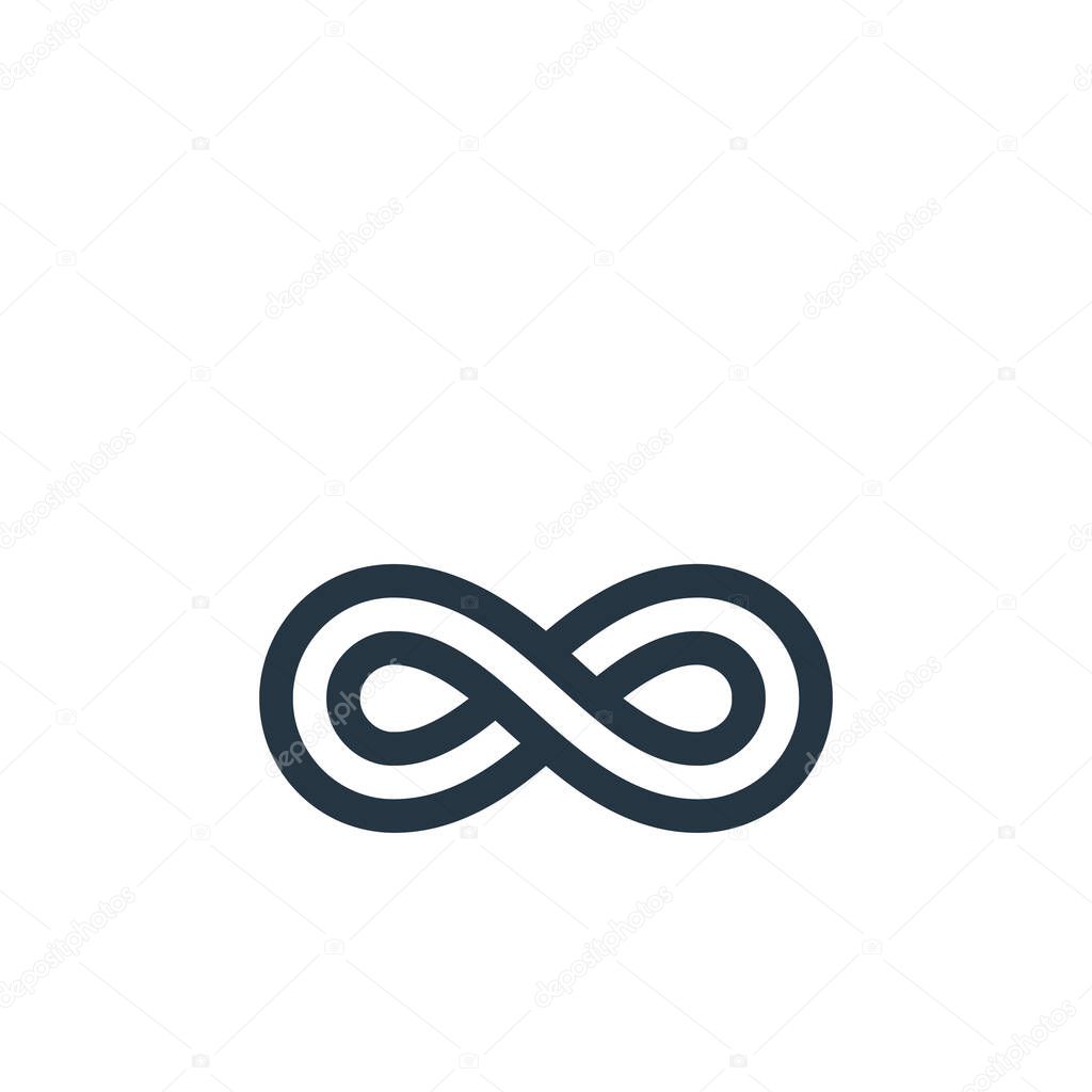 infinity vector icon. infinity editable stroke. infinity linear symbol for use on web and mobile apps, logo, print media. Thin line illustration. Vector isolated outline drawing.