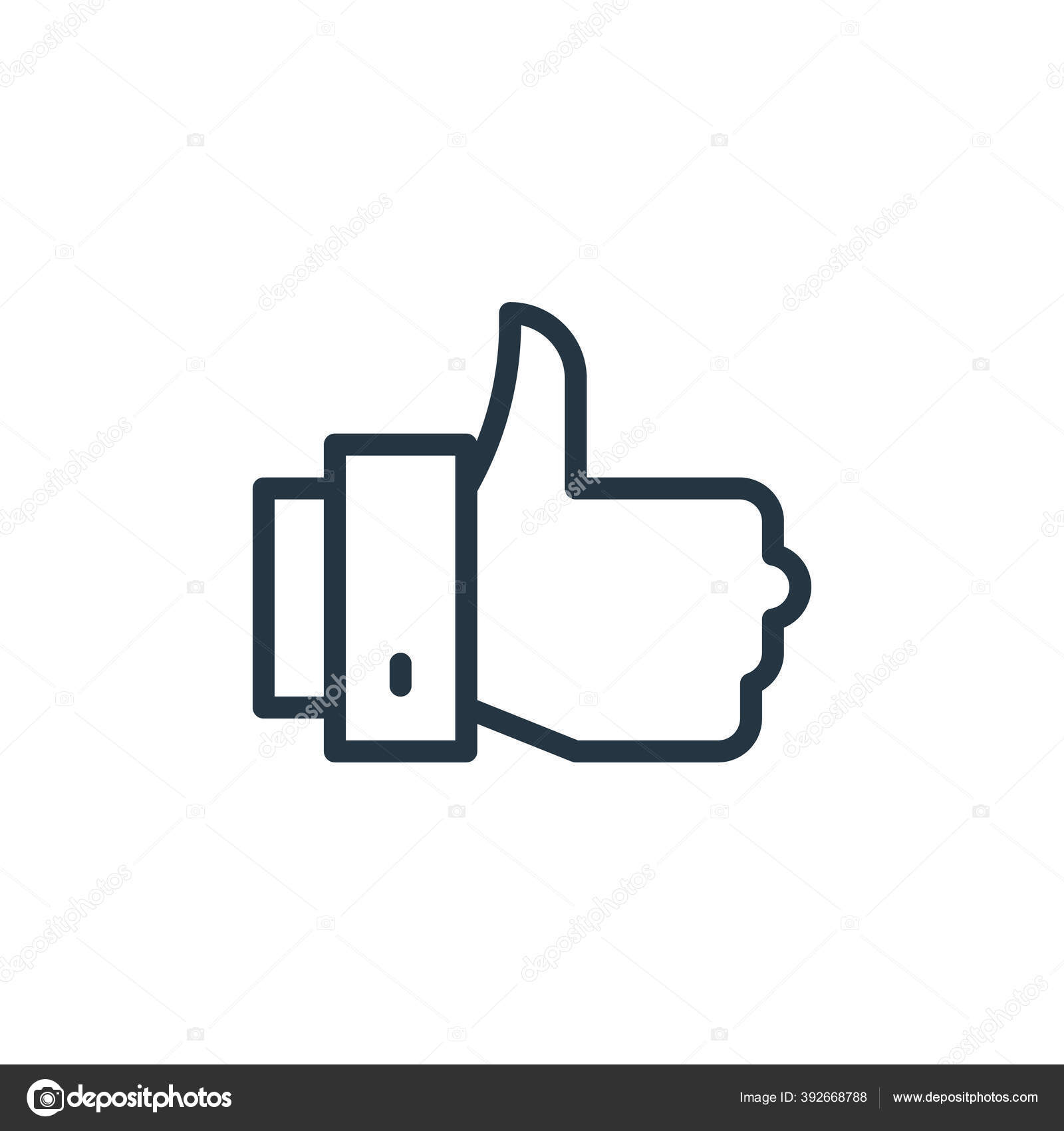 Angkat Jempol Ikon Vektor Jempol Stroke Editable Thumbs Simbol Linier Stok Vektor C Awesomegroup 392668788