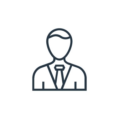 çalışan vektör simgesi. Çalışan, düzenlenebilir felç. Web ve mobil uygulamalarda kullanım için çalışan doğrusal sembolü, logo, yazdırma medyası. İnce çizgili çizim. Vektör izole çizimi.