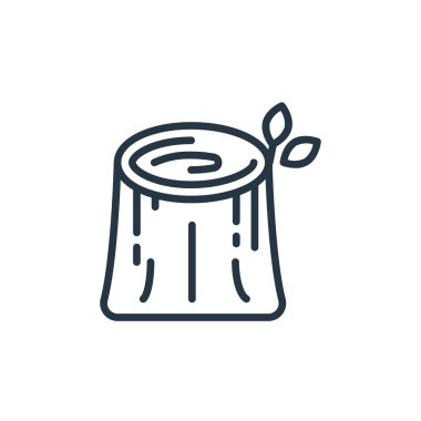 kütük vektör simgesi. Kurgulanabilir felç. Web ve mobil uygulamalar, logo ve yazdırma ortamlarında kullanmak için doğrusal simge kullan. İnce çizgili çizim. Vektör izole çizimi.