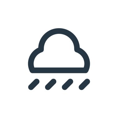 Bulut vektör simgesi. Bulutlu felç. İnternet ve mobil uygulamalarda, logoda ve yazılı medyada kullanılacak bulut doğrusal sembolü. İnce çizgili çizim. Vektör izole çizimi.