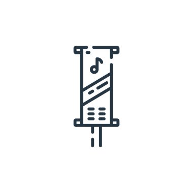 Sancak vektör simgesi. Afiş düzenlenebilir felç. Web ve mobil uygulamalarda, logoda ve yazılı medyada kullanılacak pankart lineer sembolü. İnce çizgili çizim. Vektör izole çizimi.