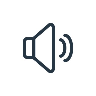 ses vektör simgesi. Düzenlenebilir felç gibi. Web ve mobil uygulamalarda, logoda ve yazılı medyada kullanım için ses doğrusal sembolü. İnce çizgili çizim. Vektör izole çizimi.