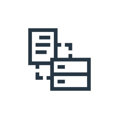 veritabanı vektör simgesi. veri tabanı değiştirilebilir felç. Web ve mobil uygulamalarda kullanmak için veritabanı doğrusal sembolü, logo, yazdırma ortamı. İnce çizgili çizim. Vektör izole çizimi.