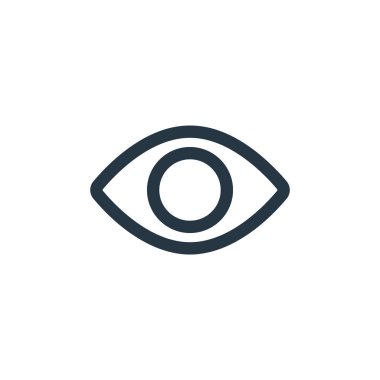 görünüm vektör simgesi. Düzenlenebilir vuruş. Web ve mobil uygulamalarda kullanmak için doğrusal simgeyi görüntüle, logo, yazdırma ortamı. İnce çizgili çizim. Vektör izole çizimi.