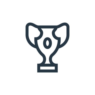 Ödül vektör simgesi. Kurgulanabilir vuruş ödülü. Web ve mobil uygulamalarda, logoda ve yazılı medyada kullanım için ödüllü doğrusal sembol. İnce çizgili çizim. Vektör izole çizimi.