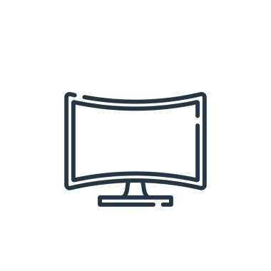 eğri vektör simgesi. Düzenlenebilir kavisli felç. Web ve mobil uygulamalarda kullanmak için eğri doğrusal sembol, logo, yazdırma ortamı. İnce çizgili çizim. Vektör izole çizimi.