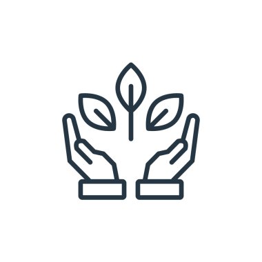 Ekoloji vektör simgesi. Düzenlenebilir ekoloji felci. Web ve mobil uygulamalarda kullanım için ekoloji doğrusal sembolü, logo, yazdırma medyası. İnce çizgili çizim. Vektör izole çizimi.