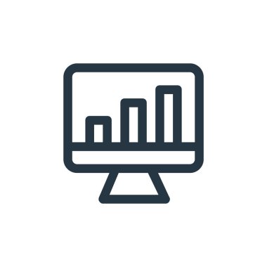 Büyüme çizelgesi ikonu. Büyüme grafiği düzenlenebilir felç. Web ve mobil uygulamalar, logo ve yazdırma ortamlarında kullanım için büyüme grafiği doğrusal sembolü. İnce çizgili çizim. Vektör izole çizimi.