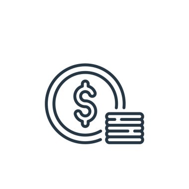 Dolar vektör simgesi. Kurgulanabilir dolar vuruşu. İnternet ve mobil uygulamalarda kullanmak için dolar doğrusal sembolü, logo, yazdırma medyası. İnce çizgili çizim. Vektör izole çizimi.