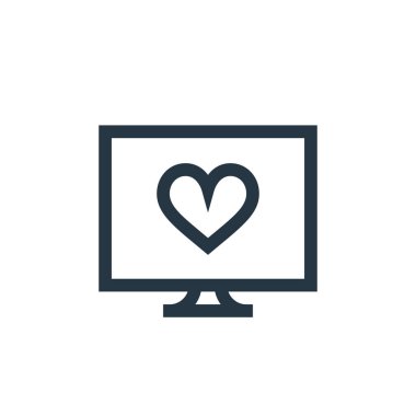 Romantik vektör ikonu. Düzenlenebilir romantik felç. İnternet ve mobil uygulamalarda, logoda ve yazılı medyada kullanım için romantik doğrusal sembol. İnce çizgili çizim. Vektör izole çizimi.