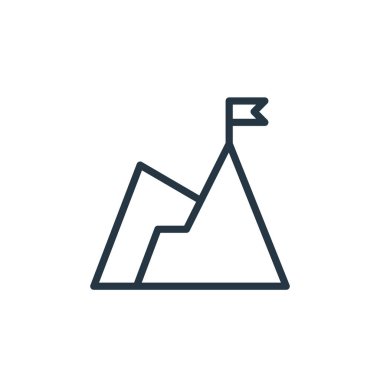 Başarı vektör simgesi. Başarı düzeltilebilir vuruş. Web ve mobil uygulamalarda, logoda ve yazılı medyada kullanım için başarı doğrusal sembolü. İnce çizgili çizim. Vektör izole çizimi.