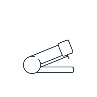 Zımba vektör simgesi. Zımba, düzenlenebilir felç. Web ve mobil uygulamalarda kullanmak için zımba doğrusal sembolü, logo, yazdırma medyası. İnce çizgili çizim. Vektör izole çizimi.